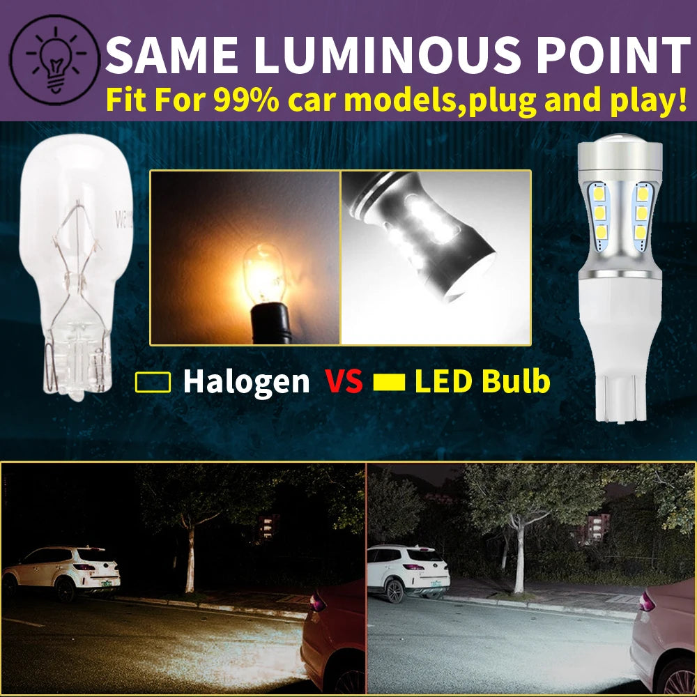 2PCS Super Bright W16W T15 Bulbs 912 921 wy16w