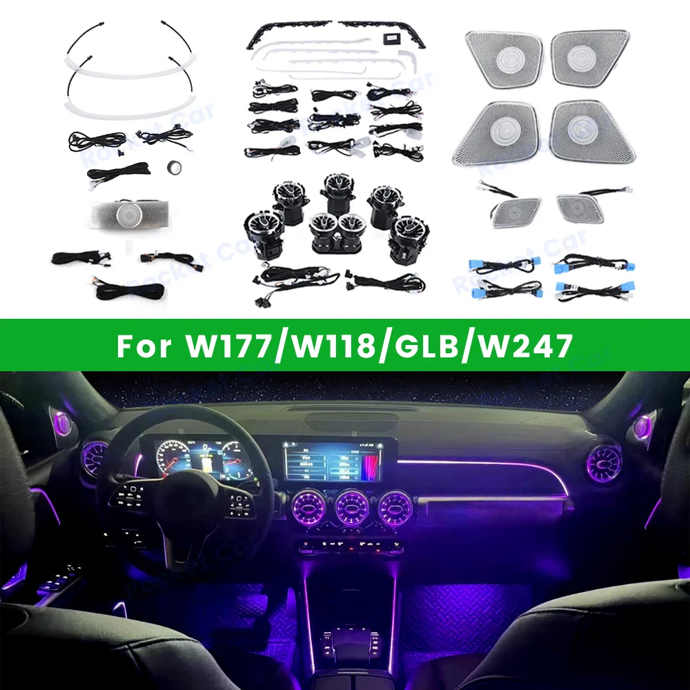 For Mercedes Benz W177 W247 W118 Colors Vents Ambient A B Cla