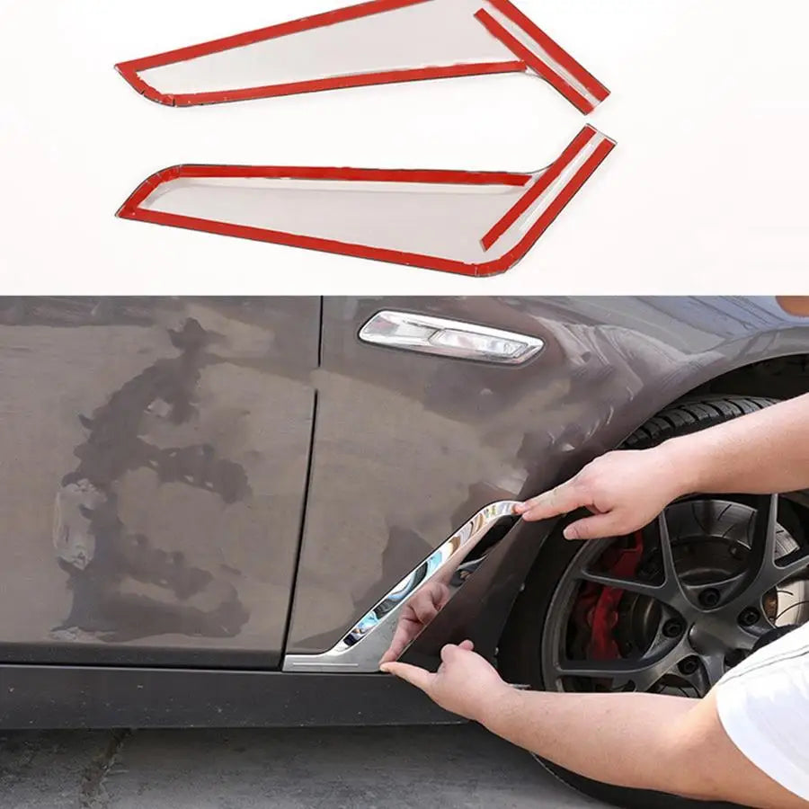 Super 1pair Chrome Stainless Steel Side Fender Trim for-bmw