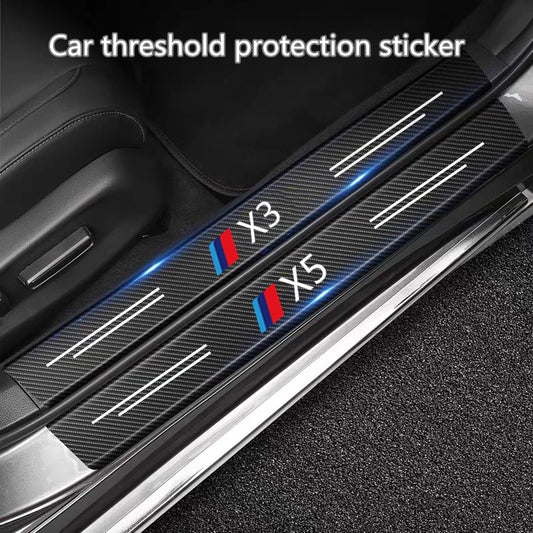 For BMW X1 X3 X4 X5 Carbon Fiber Pattern Threshold Sticker Door