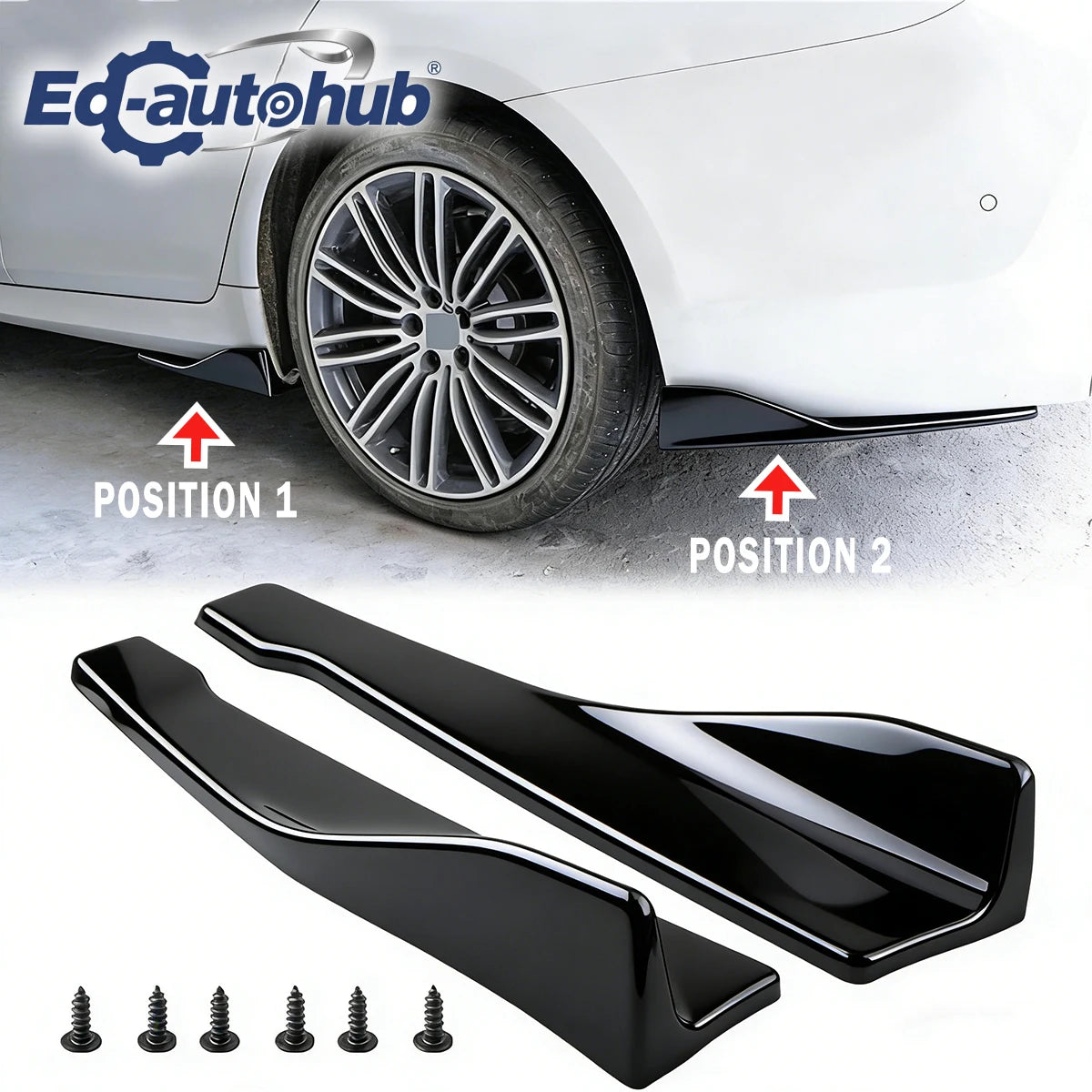 For 2017-2022 BMW G30 530I 540I Gloss Black Rear Bumper Side