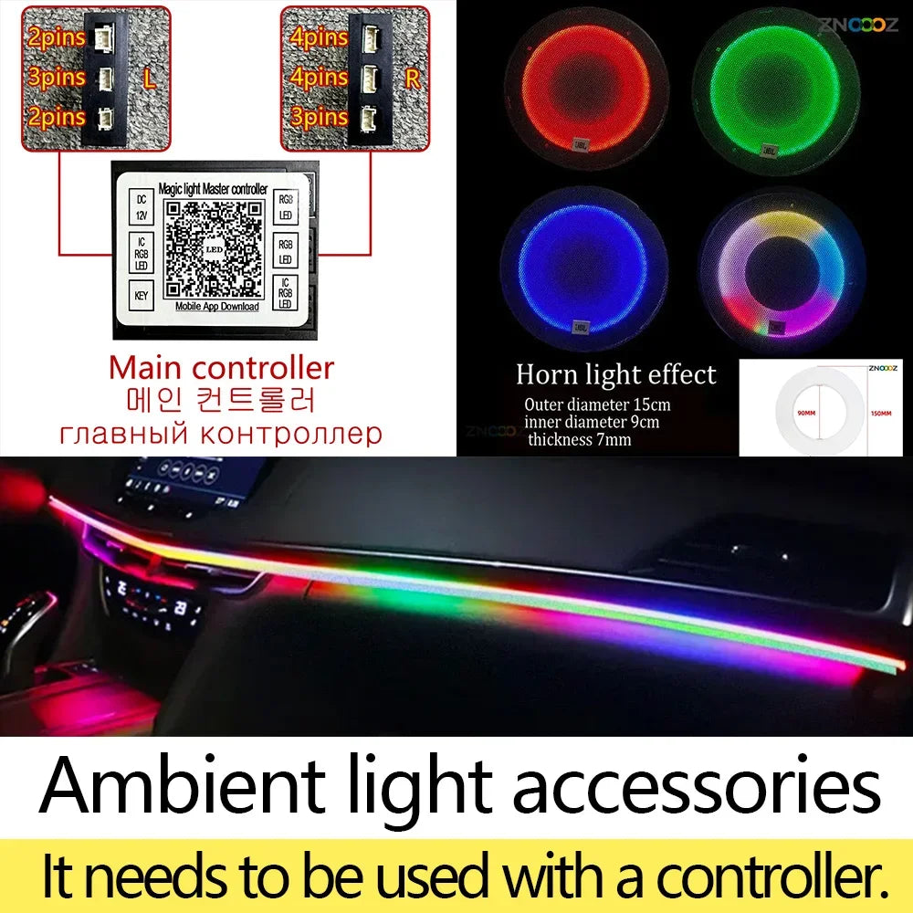 Ambient Door Foot Sole Speaker Main Auxiliary Control Box