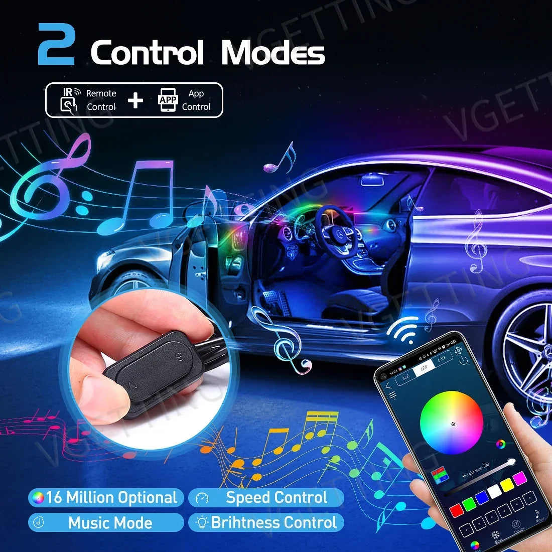 Vgetting In Ambient Dual Zone Symphony RGB Interior Acrylic