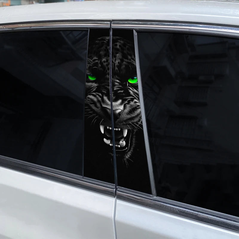2PCS Ferocious Animal Sticker B Pillar Decal Waterproof Vinyl