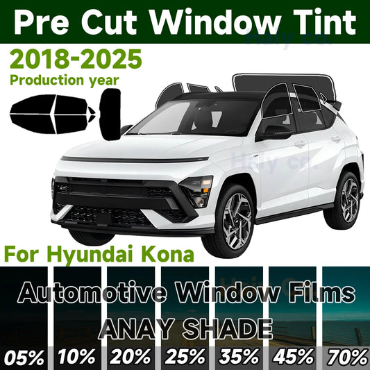 For Hyundai Kona 2018-2025 Auto Sticker Pre Cut Window Tint Sun