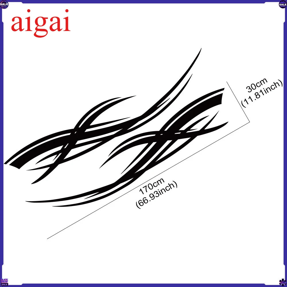 2PCS Body Side Stripes Stickers Waterproof Vinyl Decal SUV