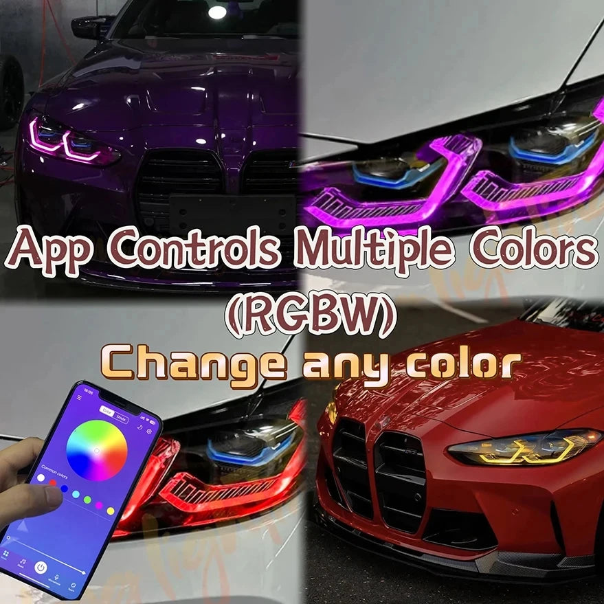 For 2022 BMW M3 M4 G22 RGB Blue Red Rgbw Drl Unit Fit G23 G26