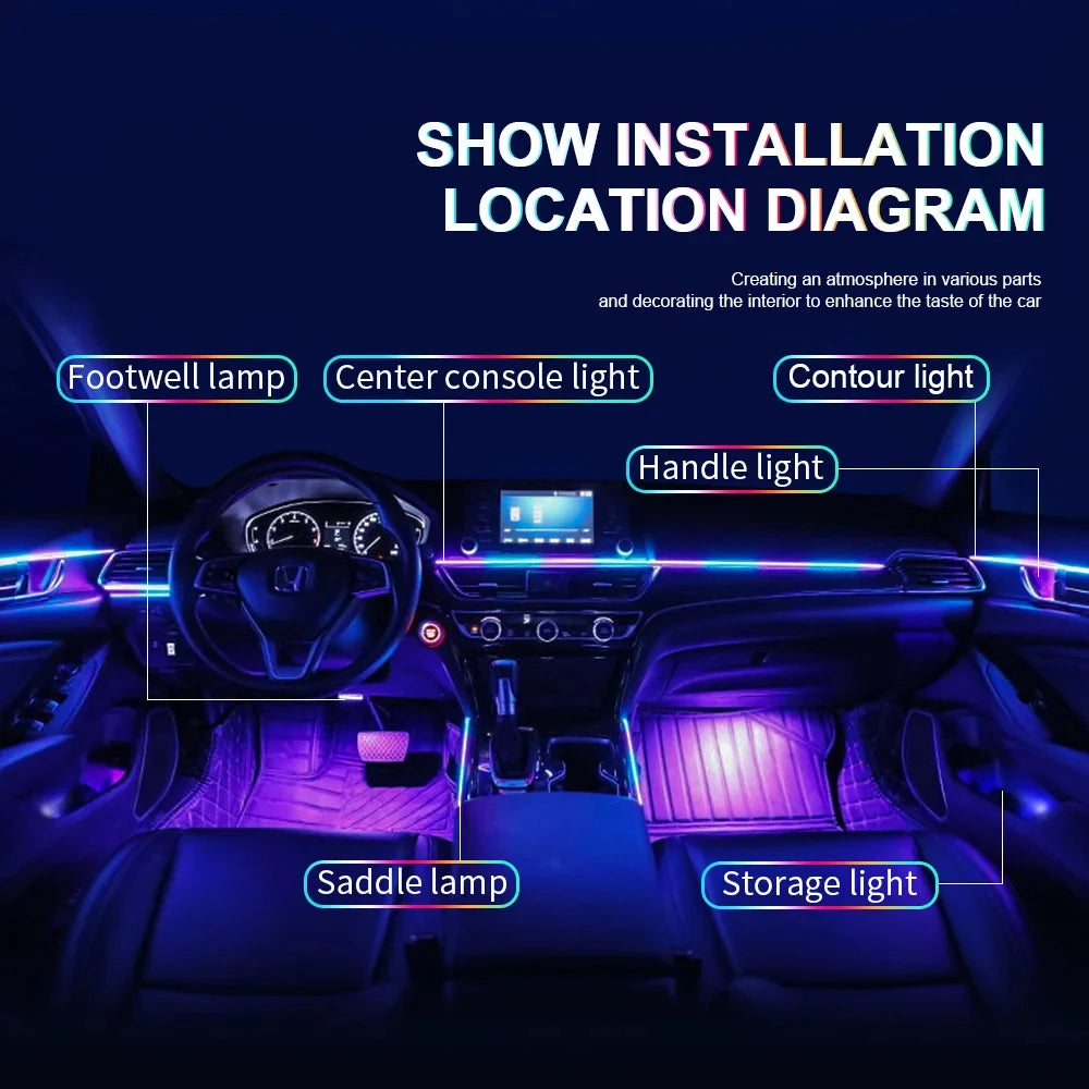 For Audi A1 A2 A3 A4 A5 A6 A7 A8 Neon Interior Ambient Acrylic