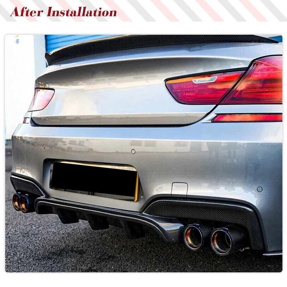 For BMW F06 F12 F13 M6 Carbon Fiber Frp Rear Bumper Diffuser