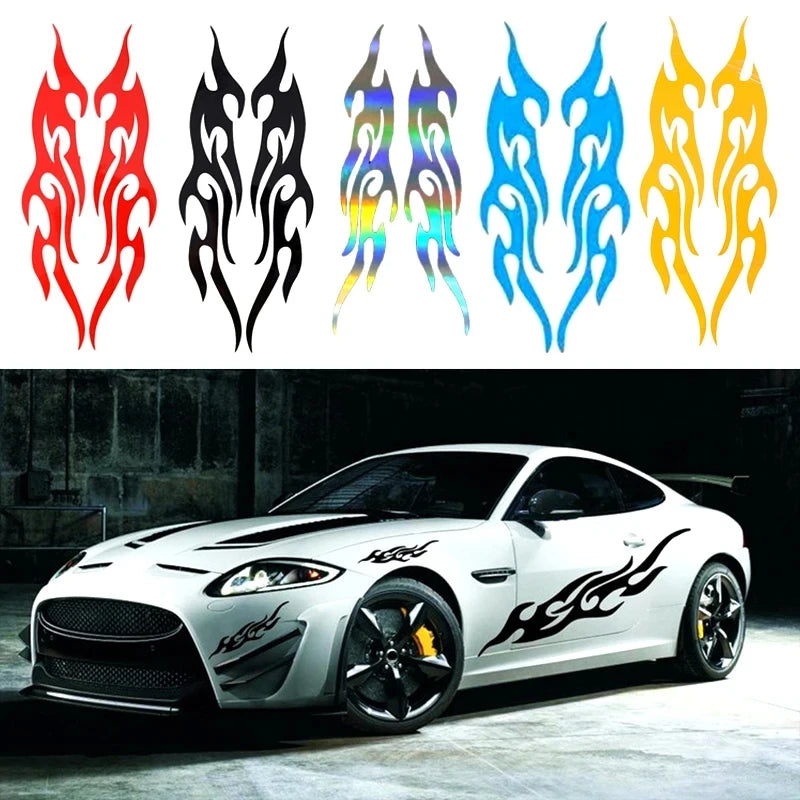Stickers Modified Flame Reflective Sticker Exterior Decals Moto