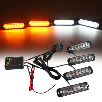 Front Grille Lighting 12V Emergency Strobe Warning Fireman Flash