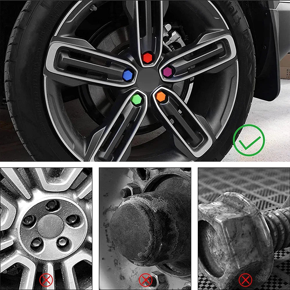 20PCS 21MM Nut Silica Gel Covers Wheel Nuts Screw