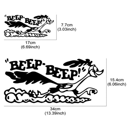 Side Door Sticker Road Runner Cartoon Truck Window Windshield