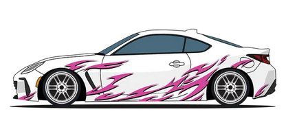 Flame Design Pattern Suitable Wrapping Sticker Side Graphic