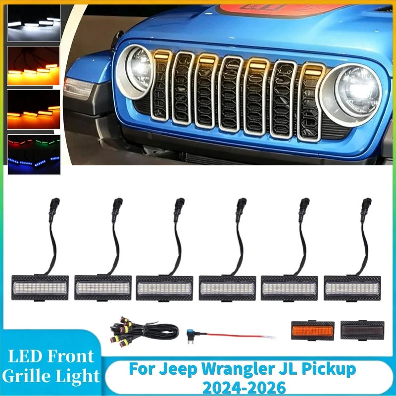 For Jeep Wrangler Jl 2024-2025 4 high-brightness Front Grille
