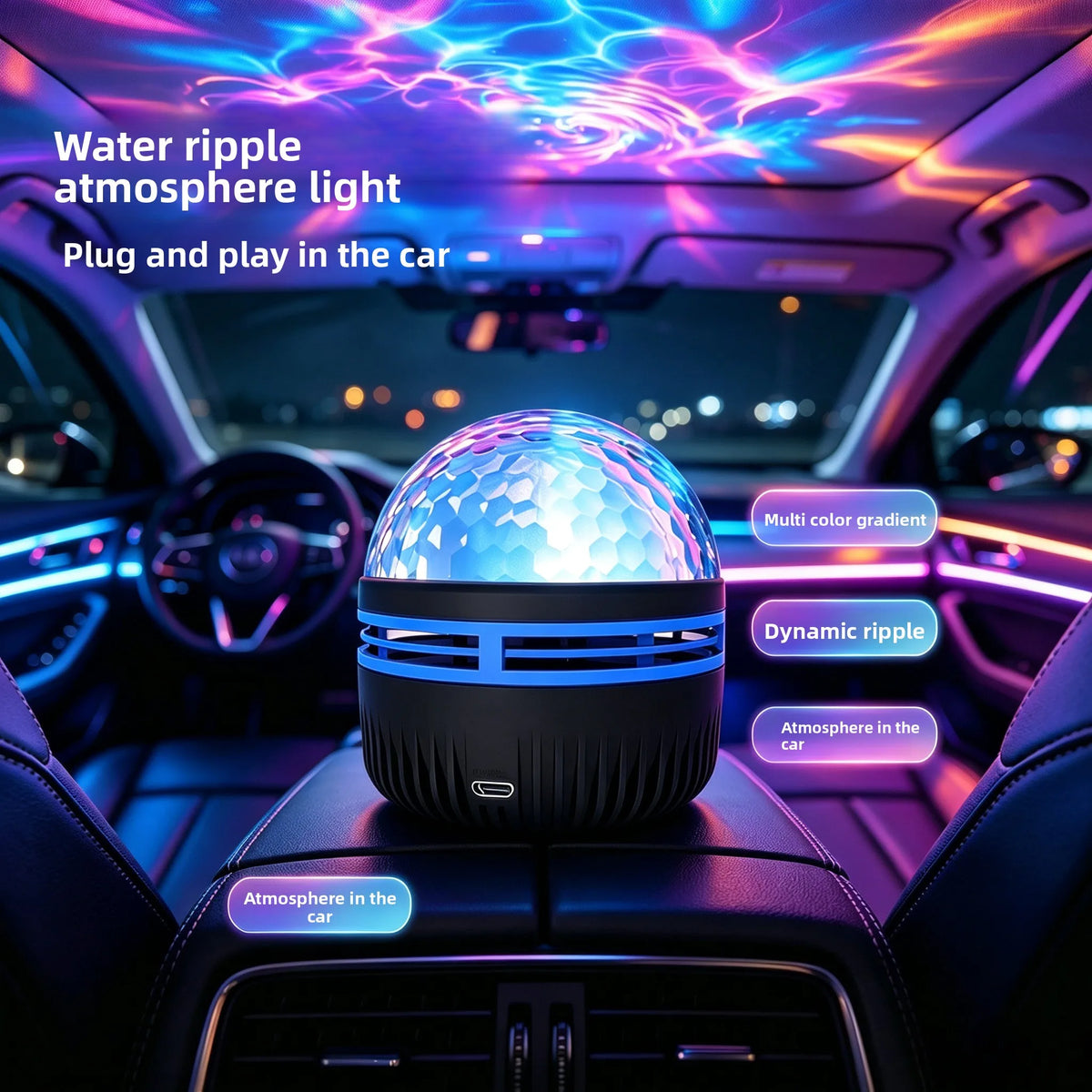 Ambient Lighting Starry Sky Projection Water Ripple Romantic