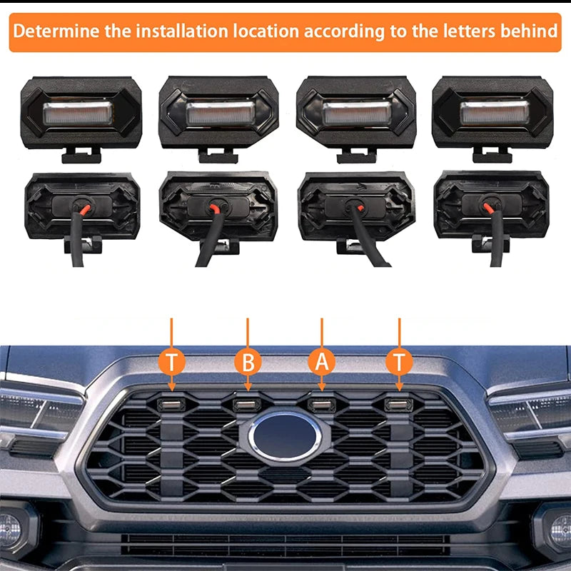 For Toyota Tacoma W Trd Sport 4PCS Front Grille Mesh Drl W