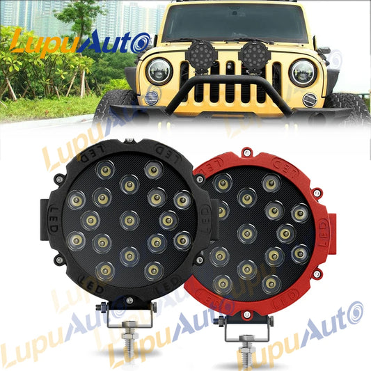 For Boat Jeep ATV Inch 51W Round Offroad Spot Driving Pod Bumper