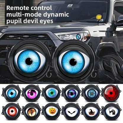 1pc/2pc 6/33 Patterns Dynamic LED Eye Light Car Headlight 1.5w Devil EyeS Multi-mode LED Modified Lens Headlight Accesso