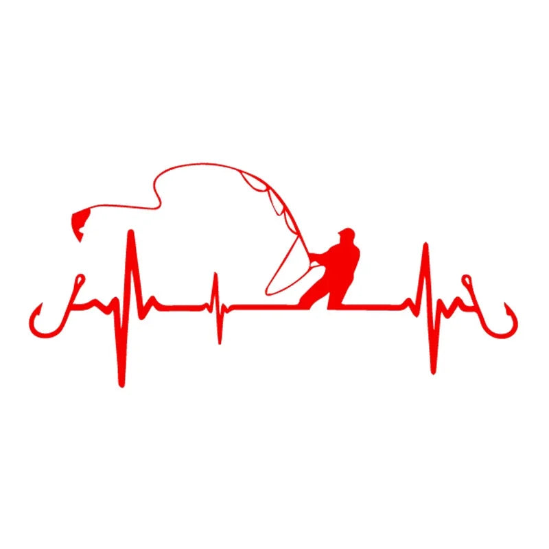 16CM Heart Fishing Anti Stickers On Decals Cute Exterior