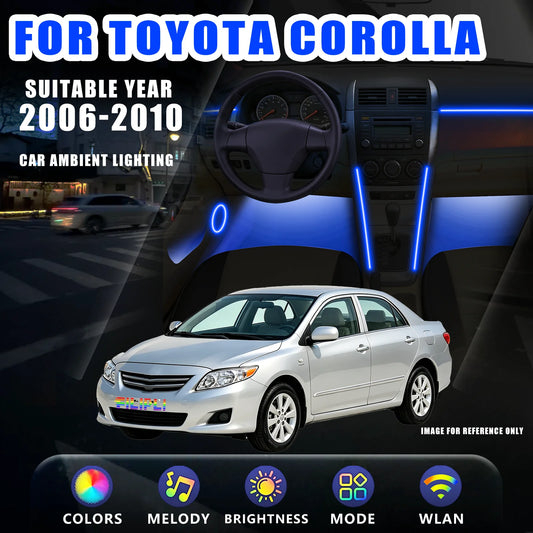 For Toyota Corolla 2006-2010 RGB 6 Ambient Lighting Kit Wireless