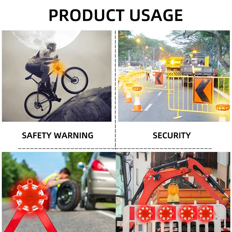 8LED Flares Emergency Roadside Safety Beacon Disc Flashing