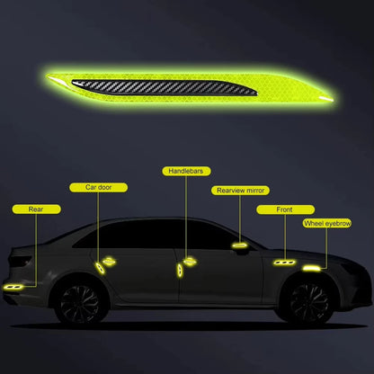 2PCS Carbon Fiber Sticker Bumper Protector Reflective Strips