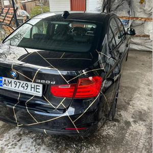 Gold Silver Geometric Line Sticker Thin Stripes Livery Decal