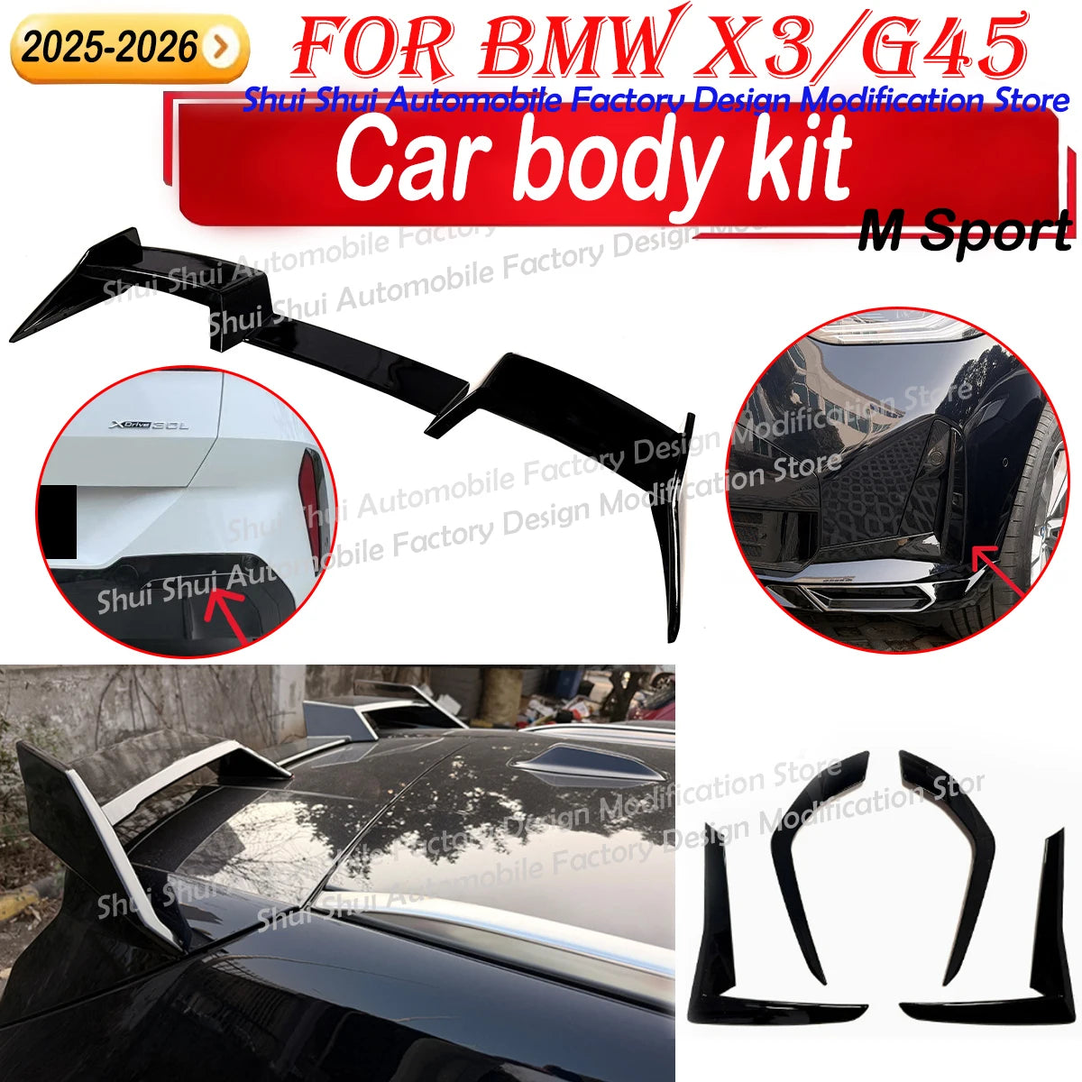 For BMW X3 G45 2025 2026 Rear Roof Lip Spoiler Wing M Sports