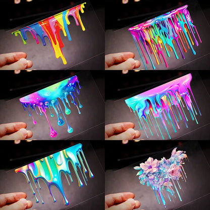 Decoractive Stickers Dopamine Coloured Fluid Paint Vinyl