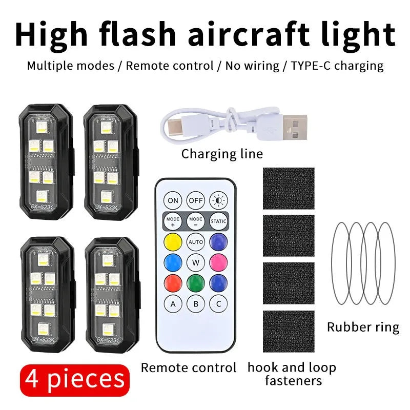 For Motorcycles RGB Color Truck Warning Night Pilot Searchlights