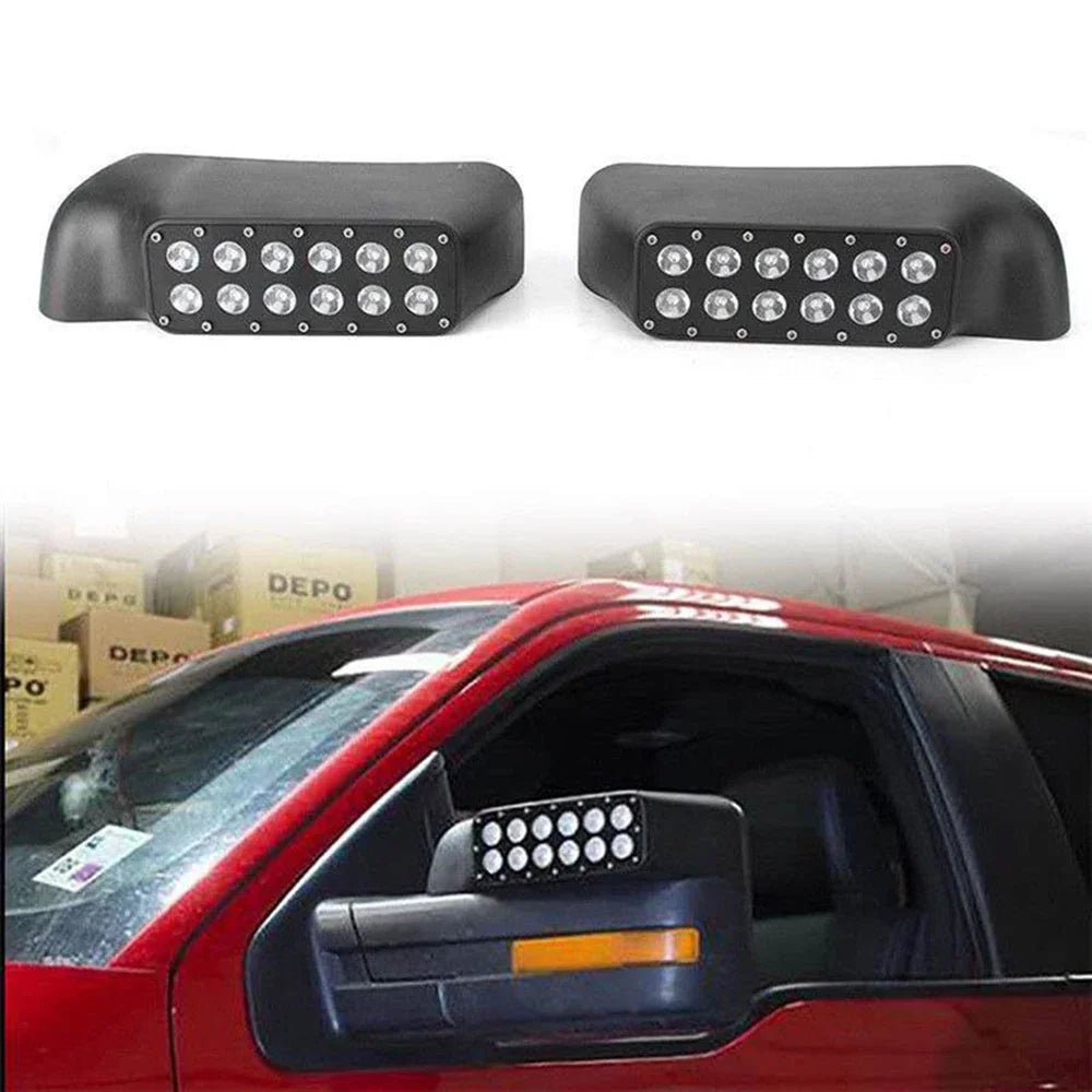 For Pickup Set Black Outside Rear View Mirror Modify Suitable