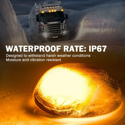 For 4X4 5PC Amber Cab Roof Marker Running Clearance Smoked Lens