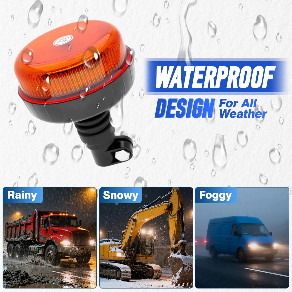 For Construction Vehicles 1PC Yellow 12-30v 12 Pole Mounted Roof