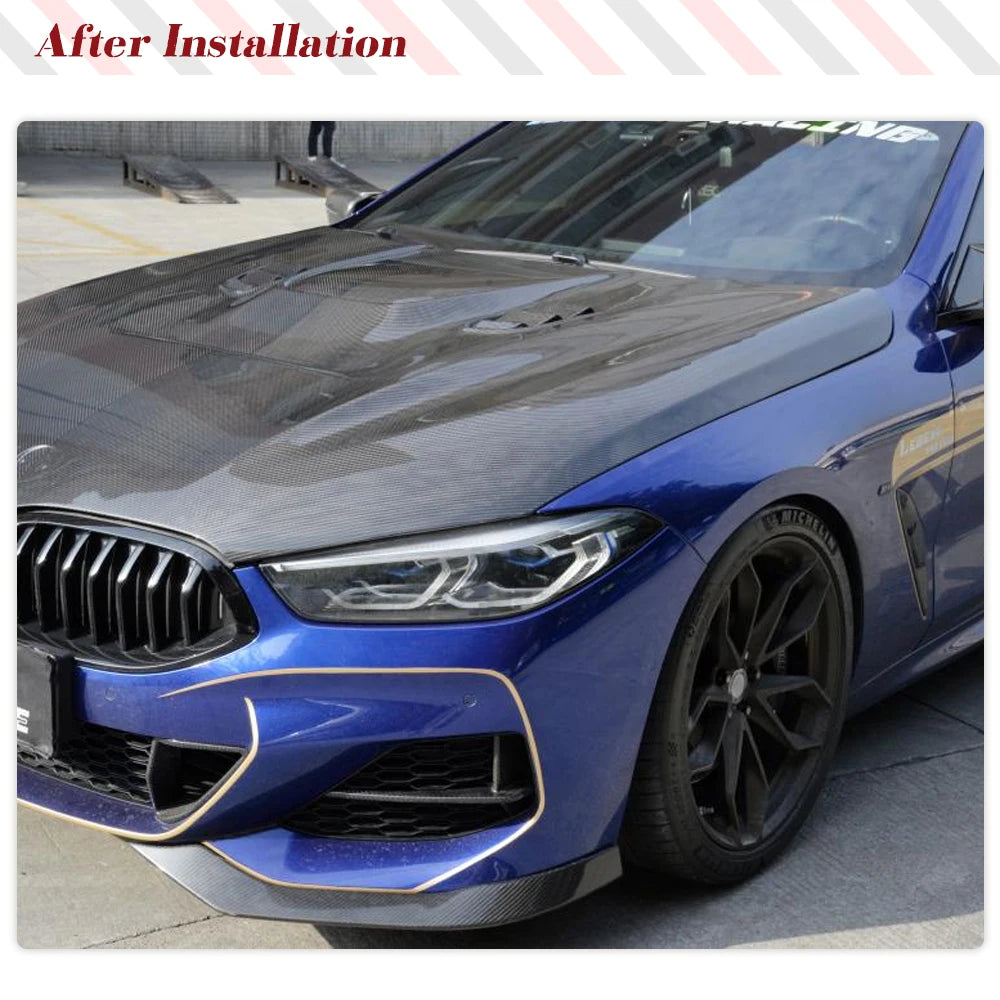 For BMW 8 Series G14 G15 Prepreg Dry Carbon Front Bumper Canards