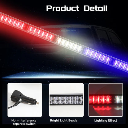30LED Window Strobe Flashing Warning Bar Traffic Advisor Front