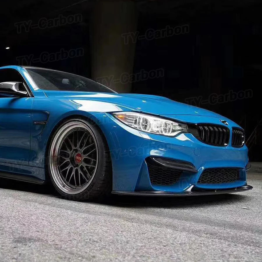 For BMW F80 M3 F82 F83 Dry Carbon Fiber Front Bumper Splitters