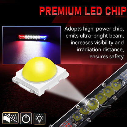 Inch Work Red Blue Combo Strobe Warning Driving Bar