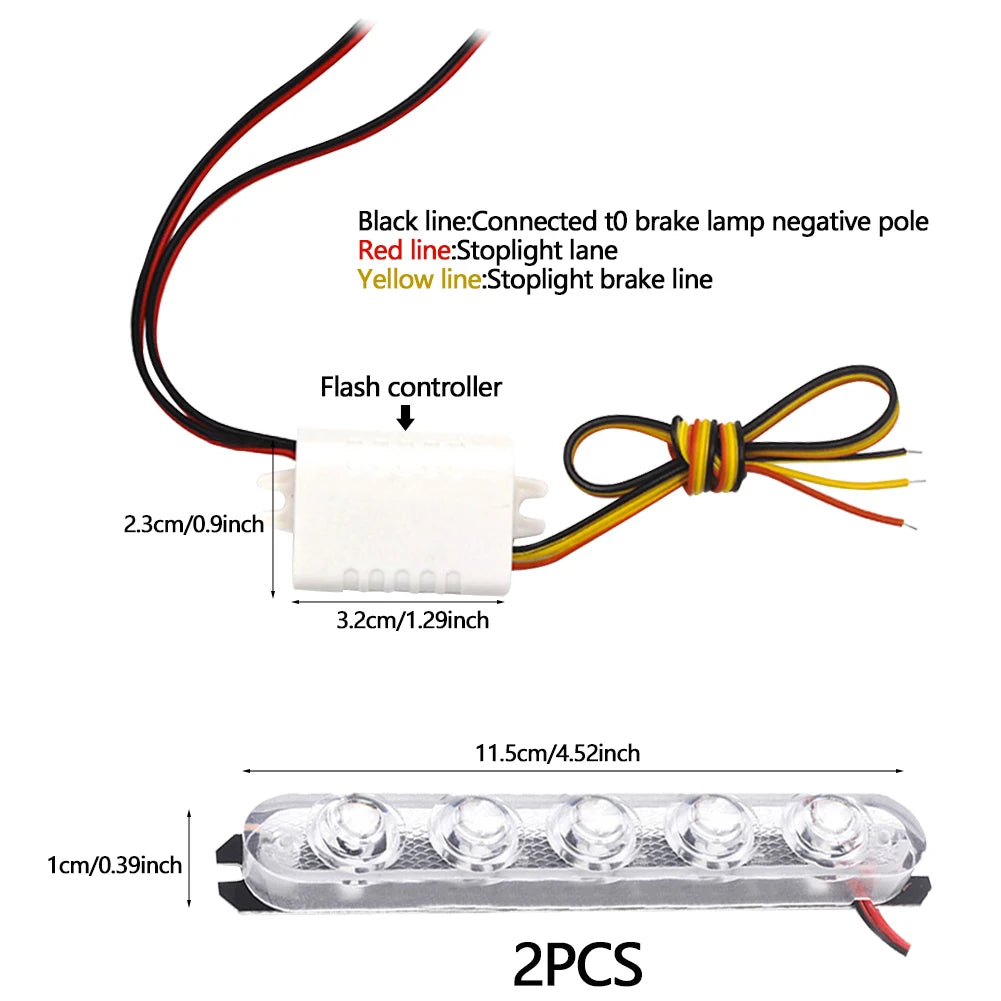 Pair Strobe Flasher Flash Stroboscopes Warning Parking Signal