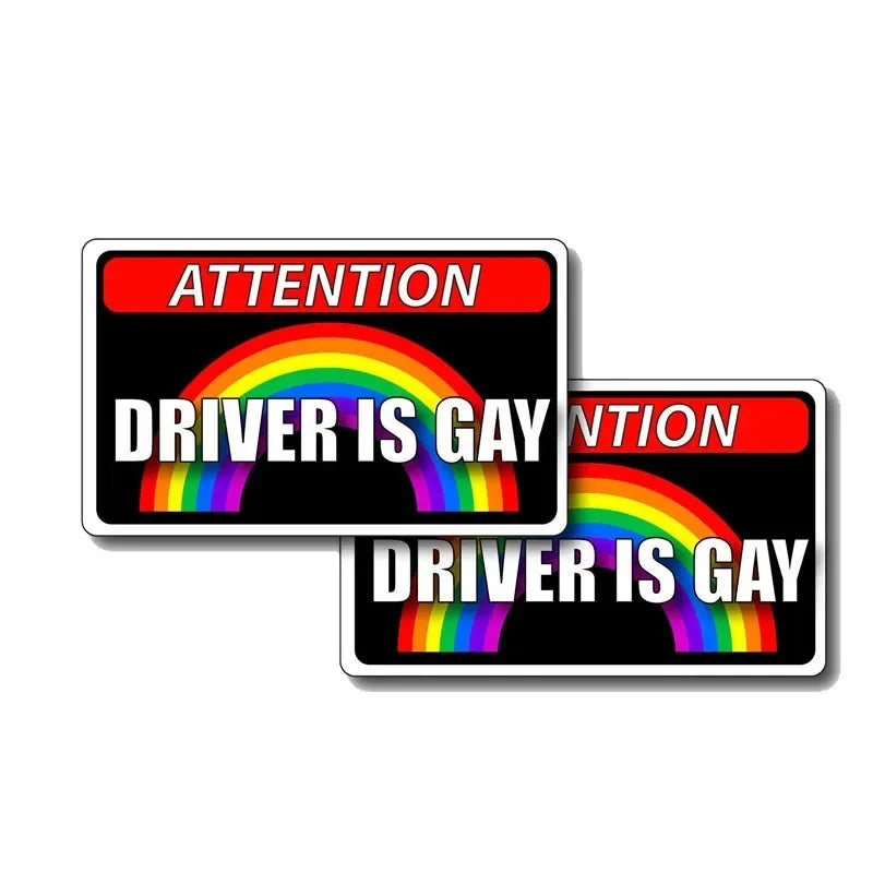 11.4x6.7cm Driver Is Gay Hood Creative Decals Both Side