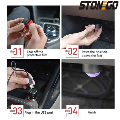 USB Voice Activated Seven Colors Starry Sky Projection Ambient