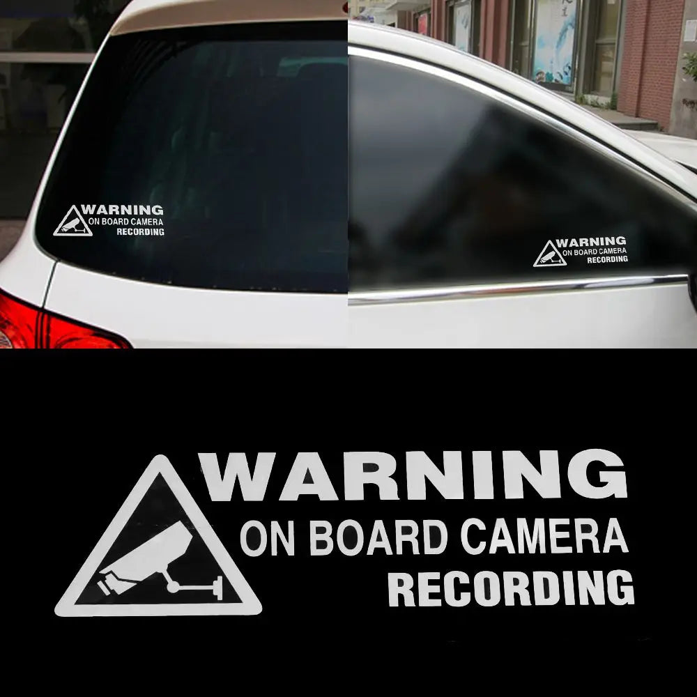 Decor Window Warning On Board Camera Recording Sticker Vinyl