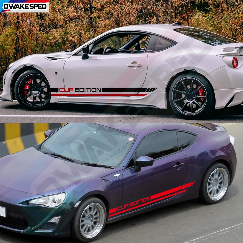 For Toyota 86 Gt Cup Eoition 2PCS Body Door Side Skirt Stickers