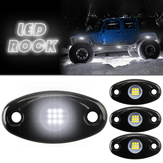 For Offroad 4PCS 9LED Rock Side Kit Atmosphere Truck SUV ATV