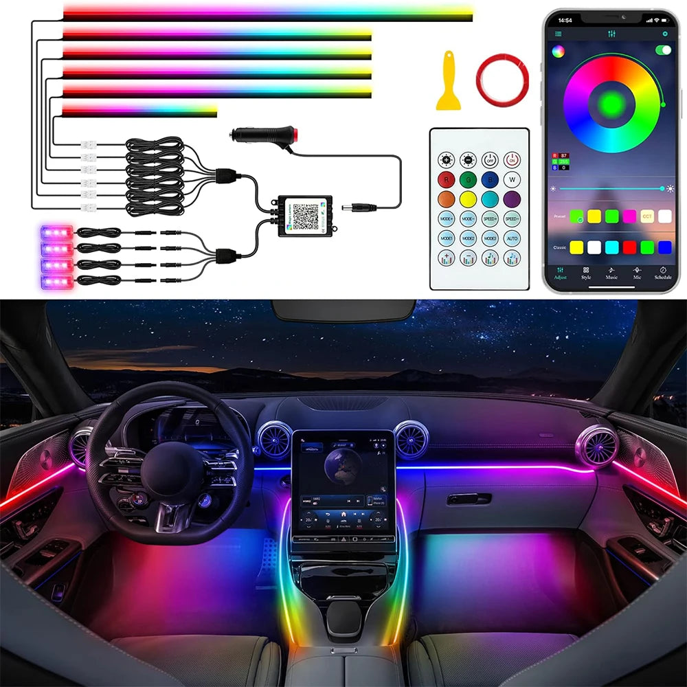 Acrylic Interior Strip Music Sync Dynamic Rainbow Dream Color