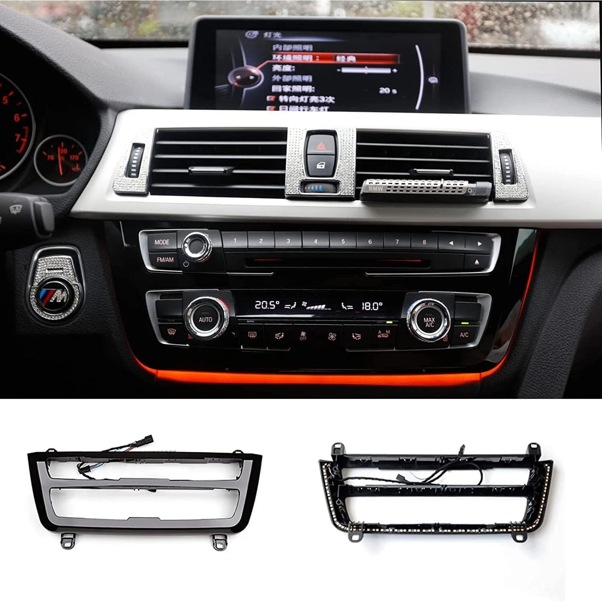 For BMW 3 4 Series F30 F35 F31 Center Console Ac Panel Ambient