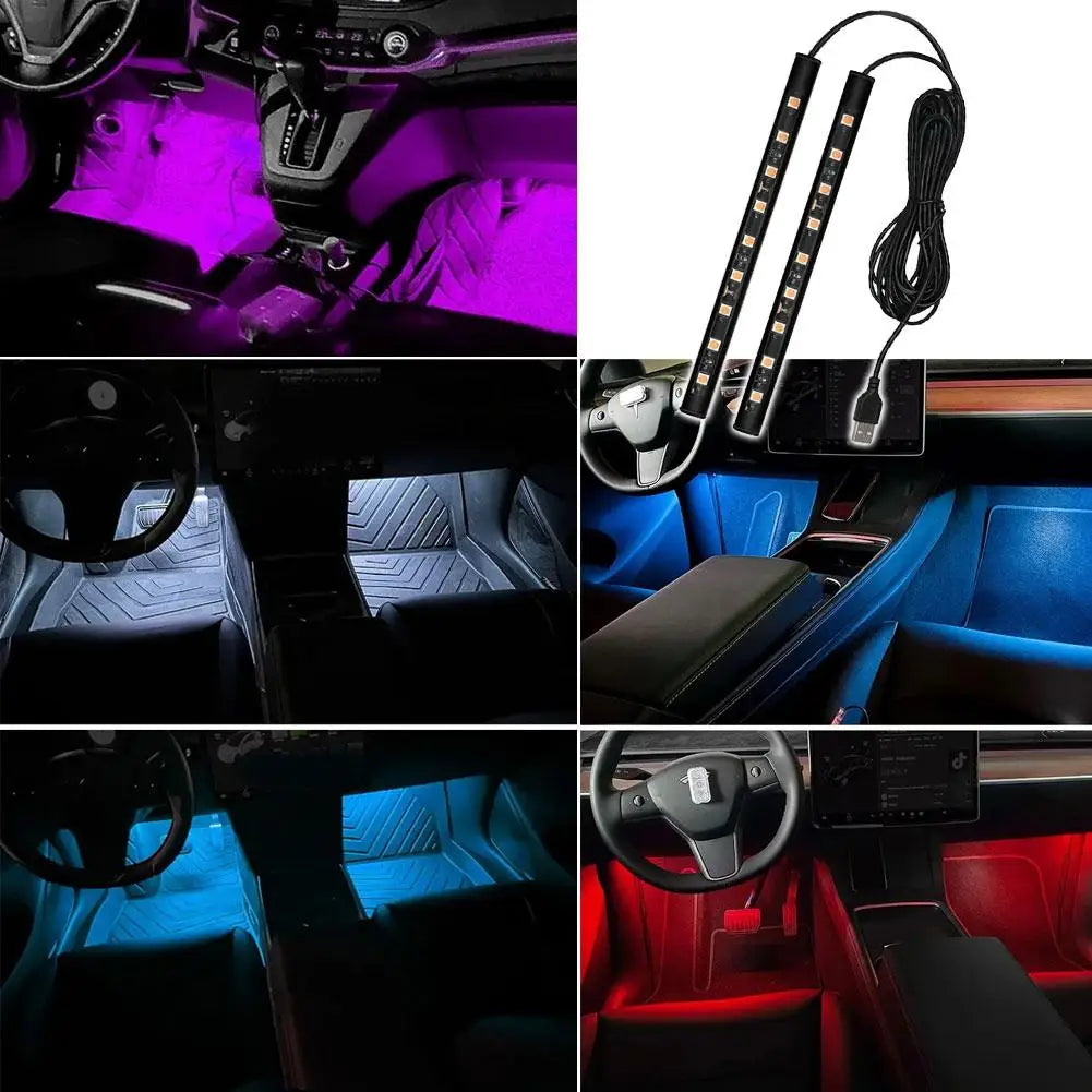 Neon Foot Interior Backlight Cigarette Lighter USB Atmosphere