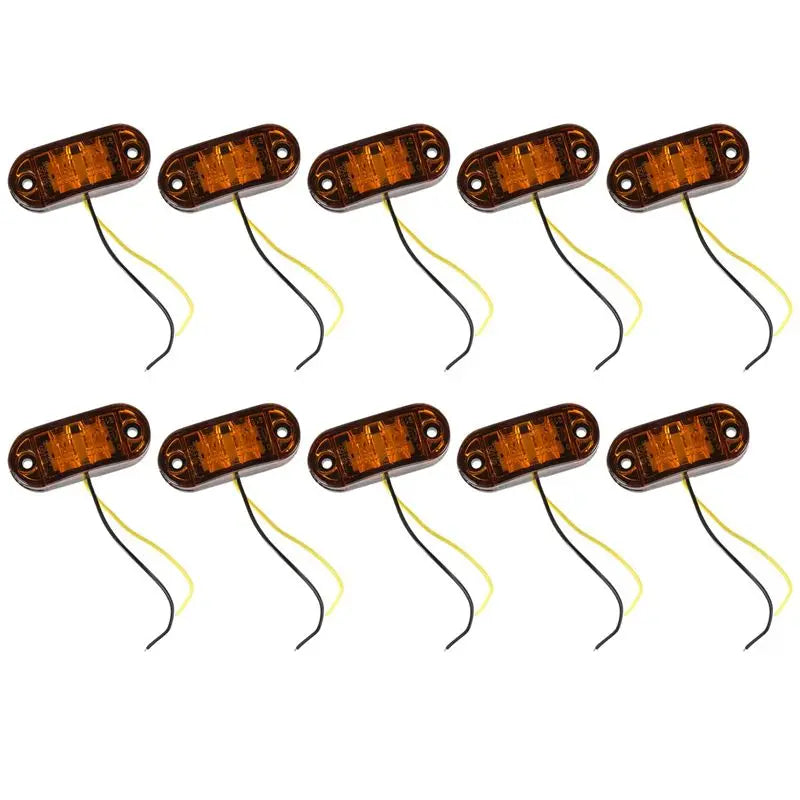 t-top-rated-10pcs Amber Oval Clearance Trailer Truck Side Marker