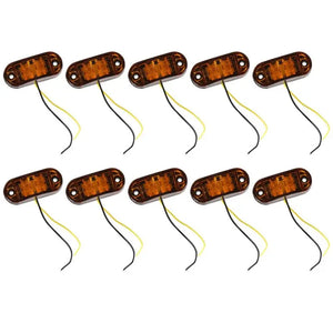 t-top-rated-10pcs Amber Oval Clearance Trailer Truck Side Marker