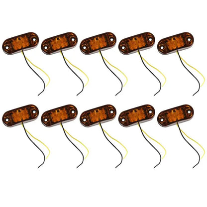 t-top-rated-10pcs Amber Oval Clearance Trailer Truck Side Marker